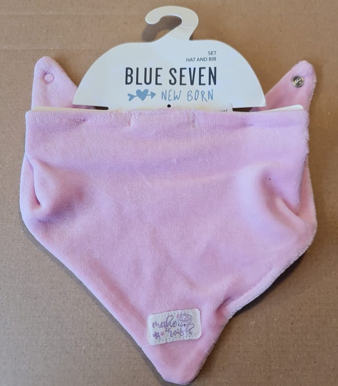 Blue Seven Muts Roze en Slabbedje Maat 62