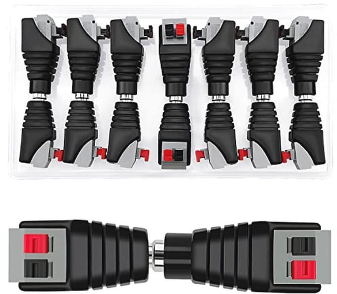 7 Paar DC-connector Drukadapters 2.1 x 5.5mm voor CCTV Camera en LED Strips