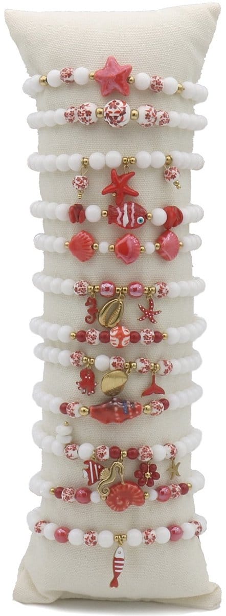 Armbandenset - zeeleven - RVS - 12 stuks