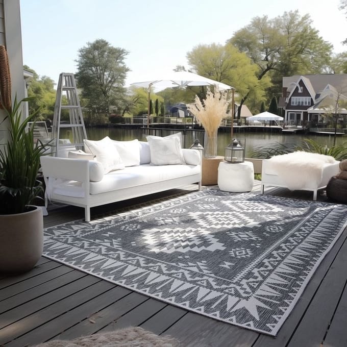 Flycarpets Elle Decoration - Binnen & Buitenkleed - Omkeerbaar - Gemini - Zilver - 200x290 cm