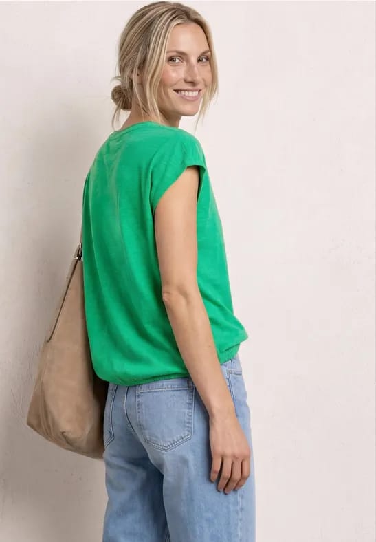 Shirt met losse schouders en gespleten hals