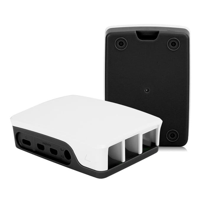 ABS-behuizing, zwart-wit, geschikt voor Raspberry Pi 4B, beschermende behuizing, zwart-wit zwart witte kleur