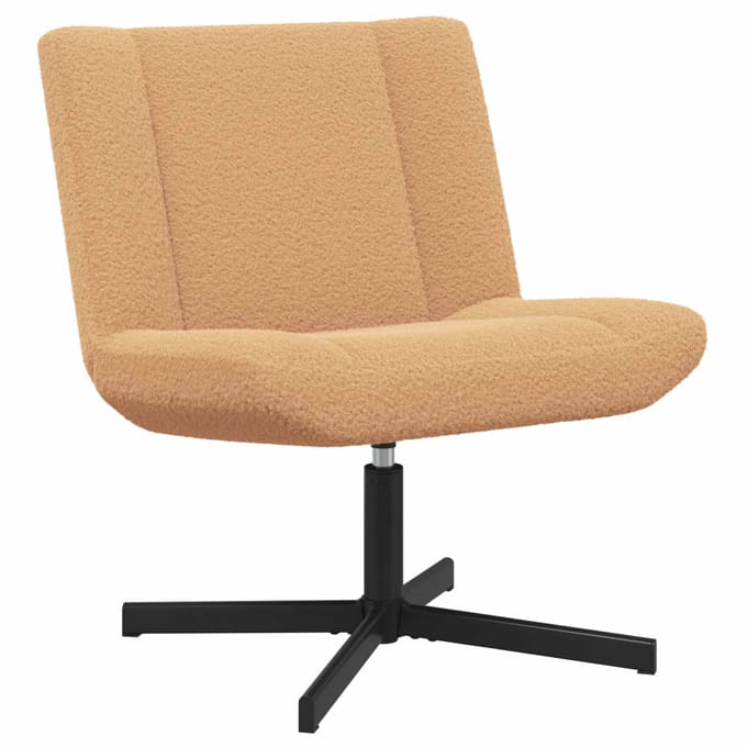 vidaXL - Draaistoel - Beige - 63 - x - 75 - x - 76 - cm - Schapenvacht