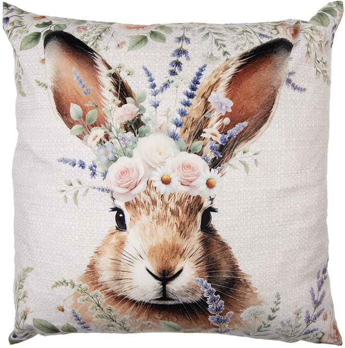 Clayre & Eef Kussenhoes 45x45 cm Beige Polyester