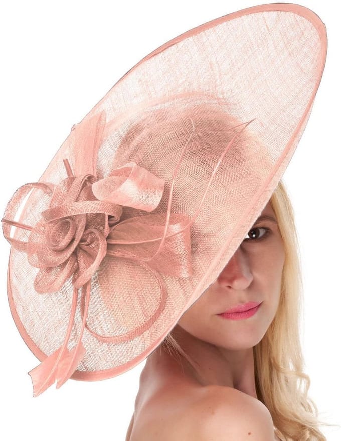 Grote Dame Hoed Fascinator Sinamay Schotel Hoofddeksel op Haarband