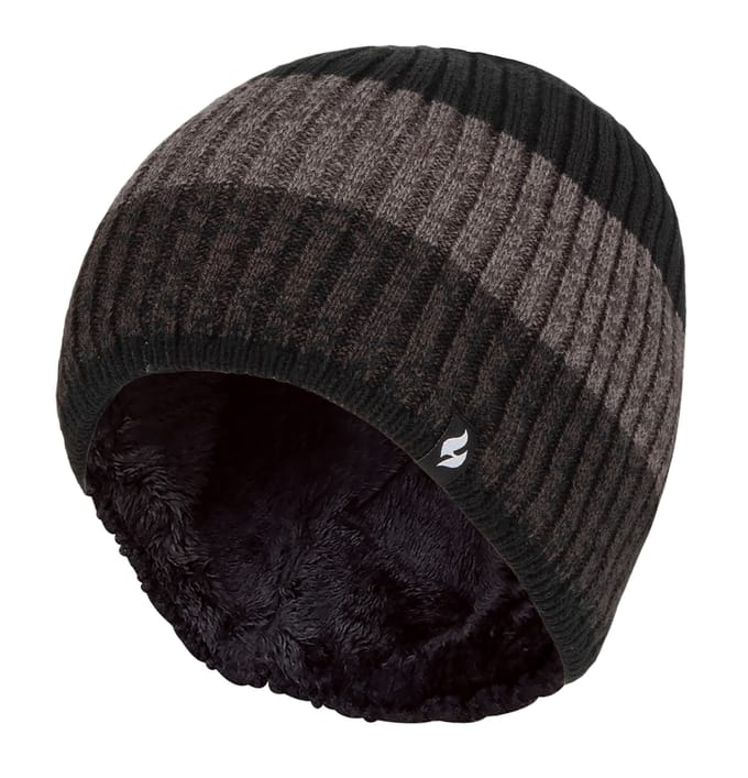 Heat Holders - Thermische gestreepte wintermuts voor heren - Zwart