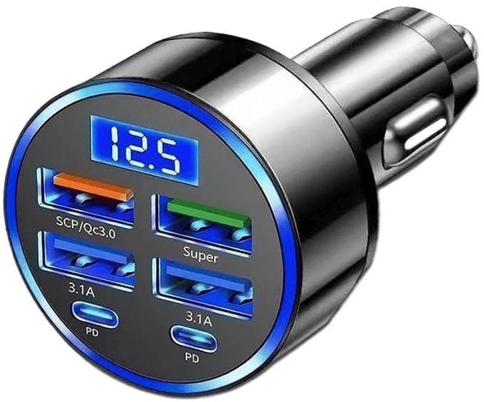 6-in-1 autolader met meerdere poorten en display