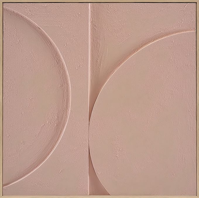 Ter Halle - Schilderij - Wanddecoratie - 3D Art - Roze Cirkels - 80x80cm