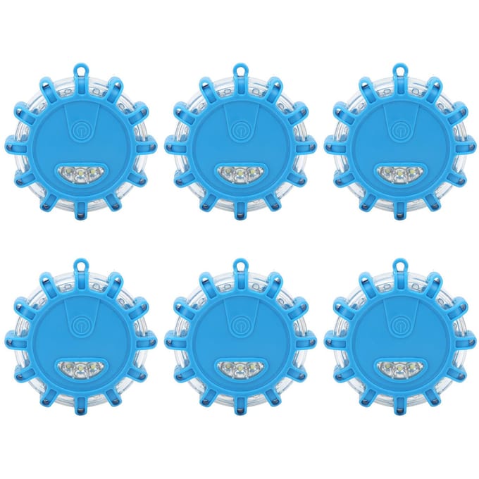 6PCS Lampe d'Avertissement LED 12V Étanche Anti-poussière Haute Luminosité Éclairage d'Urgence pour Maison Voiture Champ Blue blue