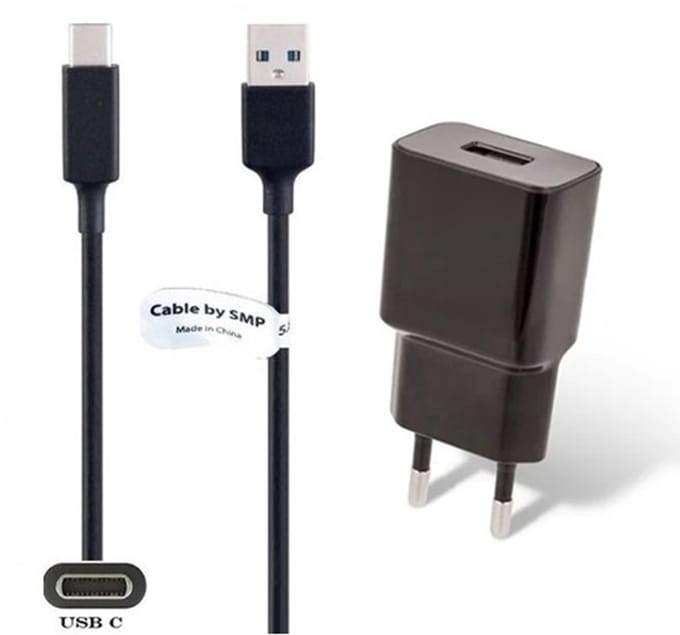 OneOne 2A oplader + 0,8m sterke USB C kabel. Universele lader adapter past op Bose QuietComfort 45 headphones, Sleepbuds 2