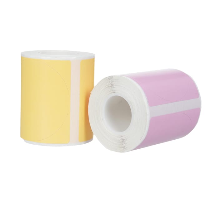 Papier Étiquette Thermique Étiquette Ronde Code-barres Prix Taille Nom Étiquettes Vides Imperméable Résistant à la Déchirure rose