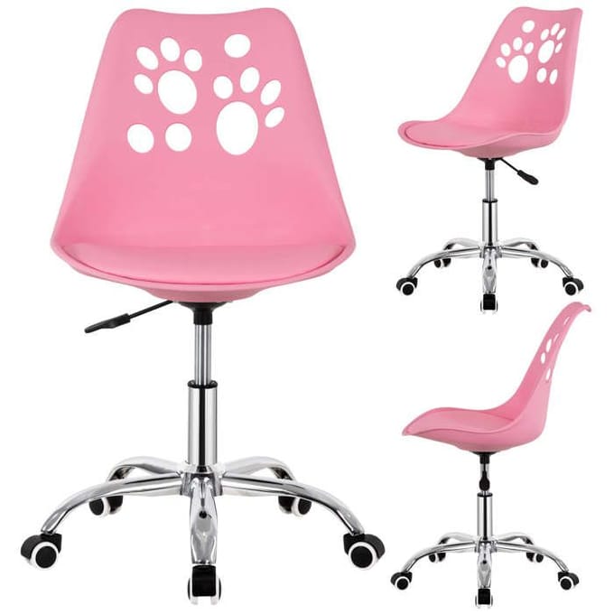 Kantoorstoel - SPRINGOS - 2025 - Ergonomisch - In hoogte verstelbaar - Roze kunstleer roze