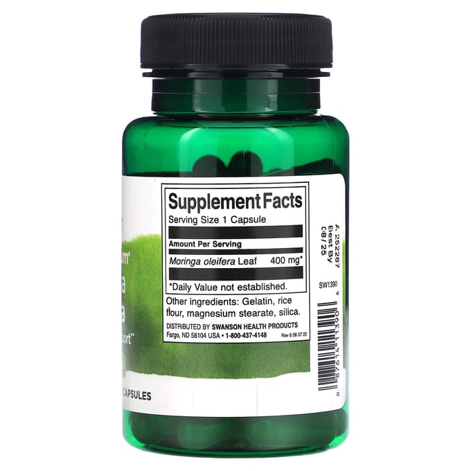 Volledig Spectrum Moringa Oleifera, 400Mg, 60 Capsules