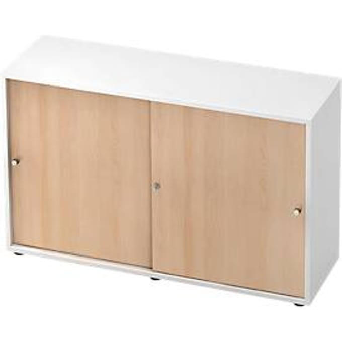 TOPAS LINE schuifdeurkast, 2 OH, wit/eiken