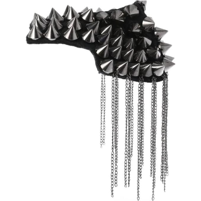 Punk Gotische Kwast Stud Pin Broche Epaulette Schouderteken Bord Epaulet 649c black