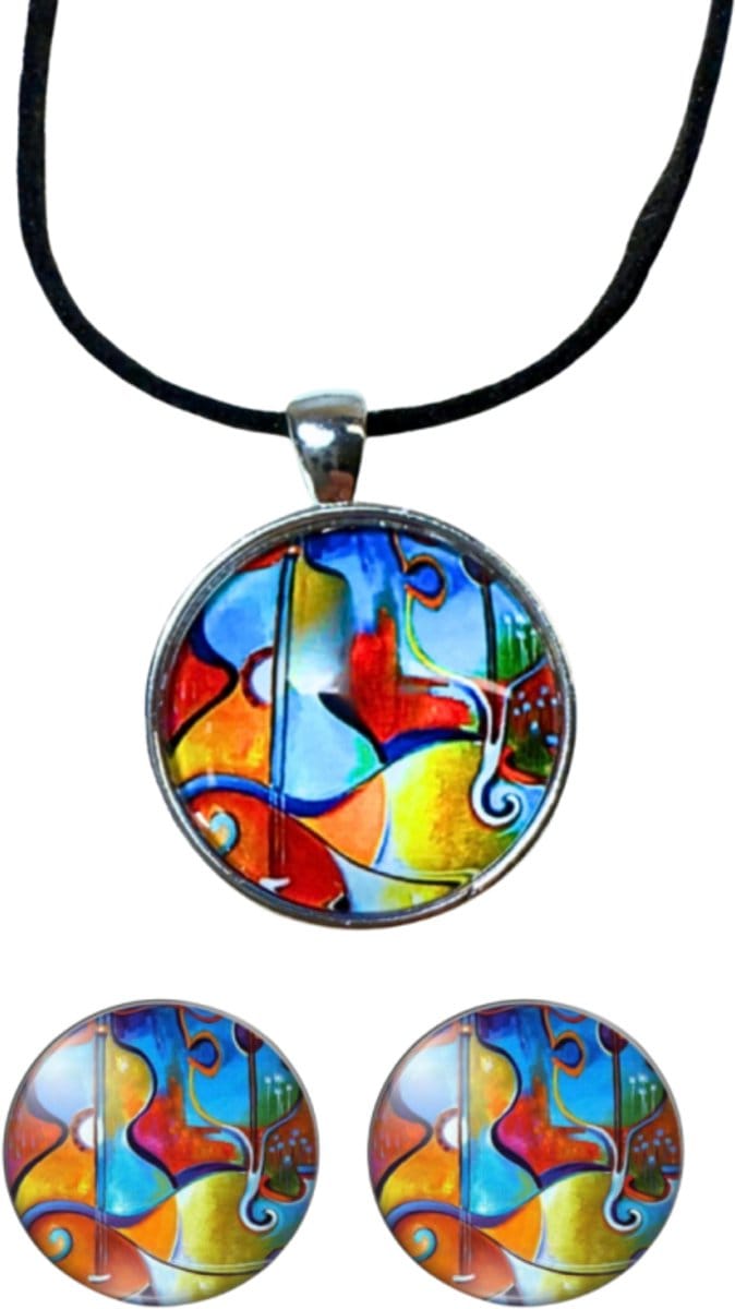 Set- Rivka -clip oorbellen- 2 cm- ketting - Charme Bijoux