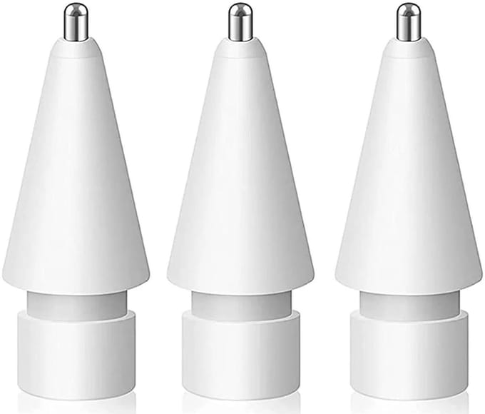 Replacement Metalen Tips - Geschikt voor Apple Pencil 1st Gen & 2nd Gen - Vervangende Tips 3 Stuks - Wit