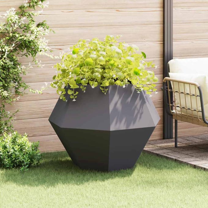 vidaXL Plantenbak Zwart 100 x 100 x 80 cm Staal