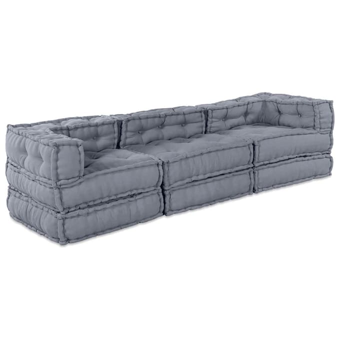 vidaXL - Modulebankeenheid - Stof - Grijs - 210 - x - 70 - x - 56 - cm