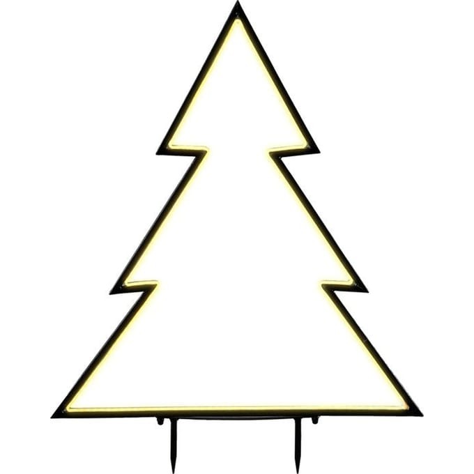 Luca Lighting Garden d'Light Kerstboom Tuinsteker - Kerstversiering Buiten met Warm Wit LED Licht - Kerst Decoratie met Timer en 8 Lichtstanden - Guirlande met Lampjes - L72 x H100 cm - Zwart