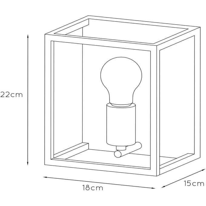 Lucide Wandlamp Arthur met metalen frame, zwart