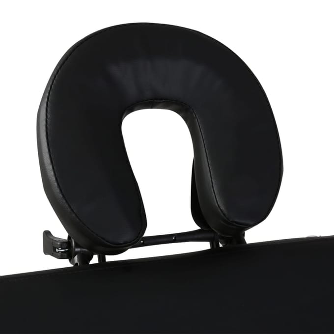 vidaXL - Inklapbare - massagetafel - 2 - zones - met - houten - frame - (zwart)
