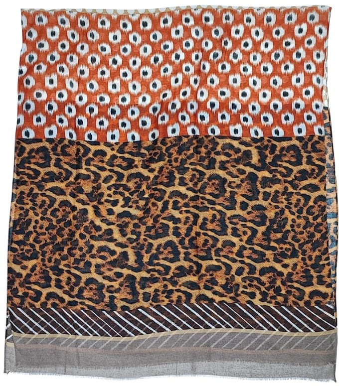 Lange Dunne Sjaal - Panterprint - Bruin - 180 x 80 cm (2321)