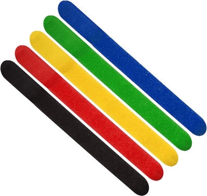 Klettbinder-Streifen 16x215mm farbig sortiert 5pc
