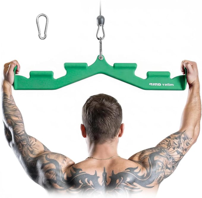 Lat Pull Down Bar - Rugtrainings Bar - Rugspieren Trainen - Meerdere Gripposities - 88.9 cm - Groen