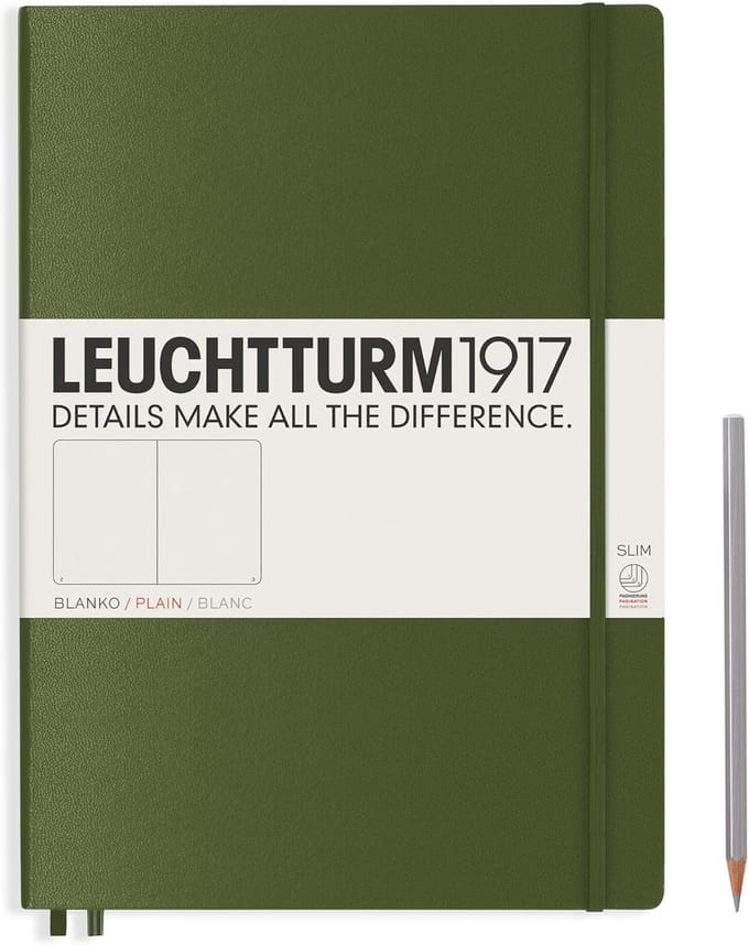 Slim Notitieboek A4+ Hardcover Blanco - 121 Genummerde Pagina's