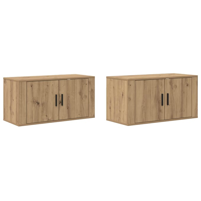 vidaXL Wandtv-kast Set 2 st Artisan Eiken Bewerkt hout