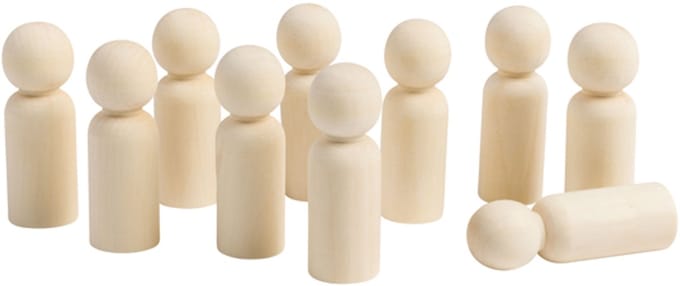 Eduplay houten poppetjes speelgoed set - medium - 10 stuks - creatief.