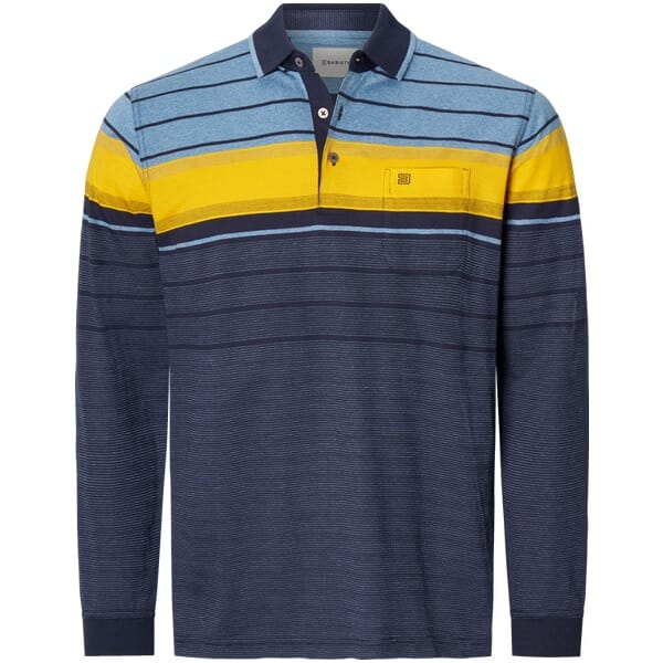 Babista herren Poloshirt Met Lange Mouwen - 60/62 - blauw - Plus Size