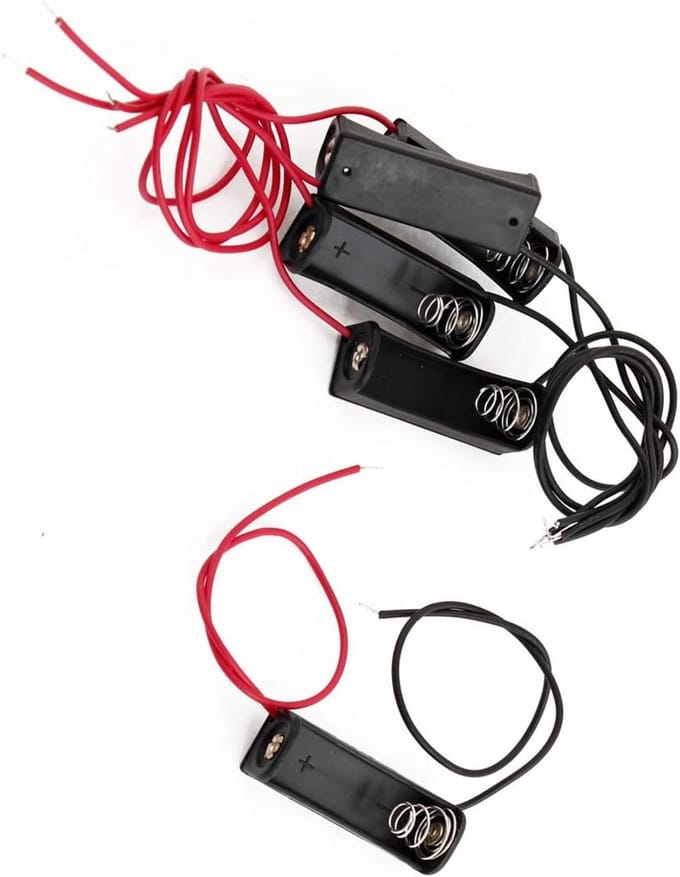 Batterijhouder Doos - Accu Case - 12V Batterijen - Met Draadconnector - 5 STUKS