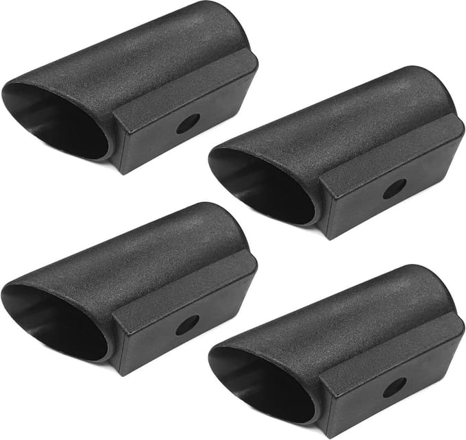 Set van 4 Zwarte Einddoppen voor Ronde Buizen ø40 mm
