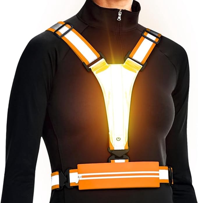 Famanu – Reflecterend vest - hardloopuitrusting - verstelbaar - borsttelefoonhouder - voor hardlopers