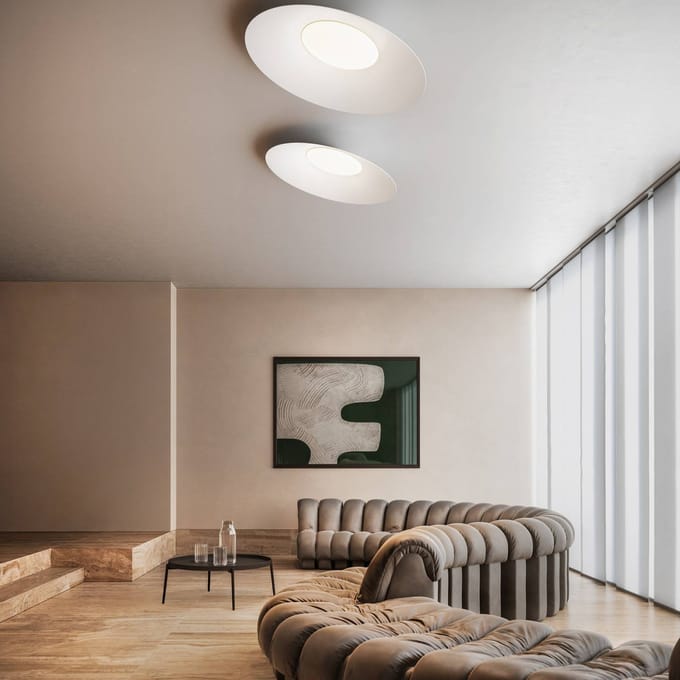 kdln LED plafondlamp Kate, 3.000 K, wit, Ø 90 cm, metaal