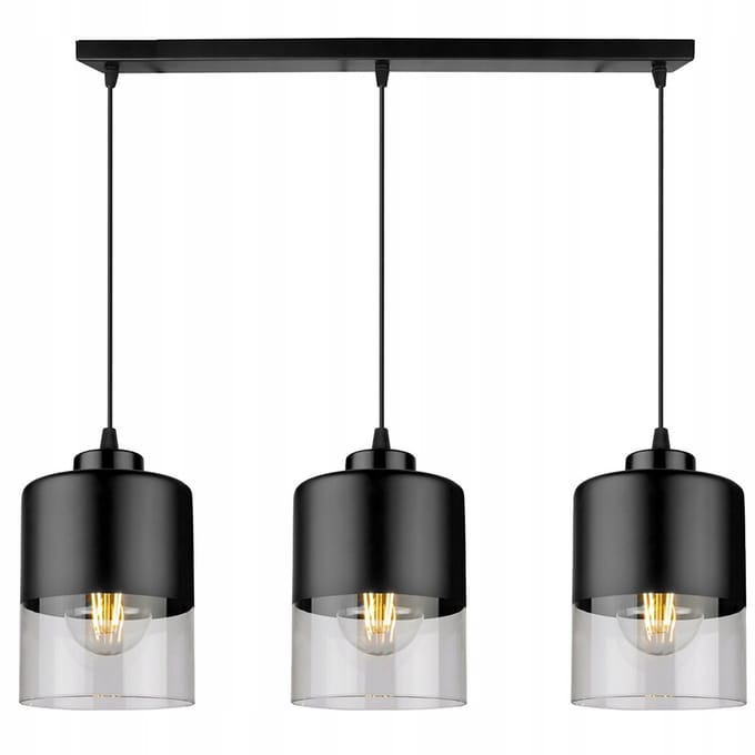 Moderne Hanglamp Plafnd Zwart Metaal Glas E27 LX-1269