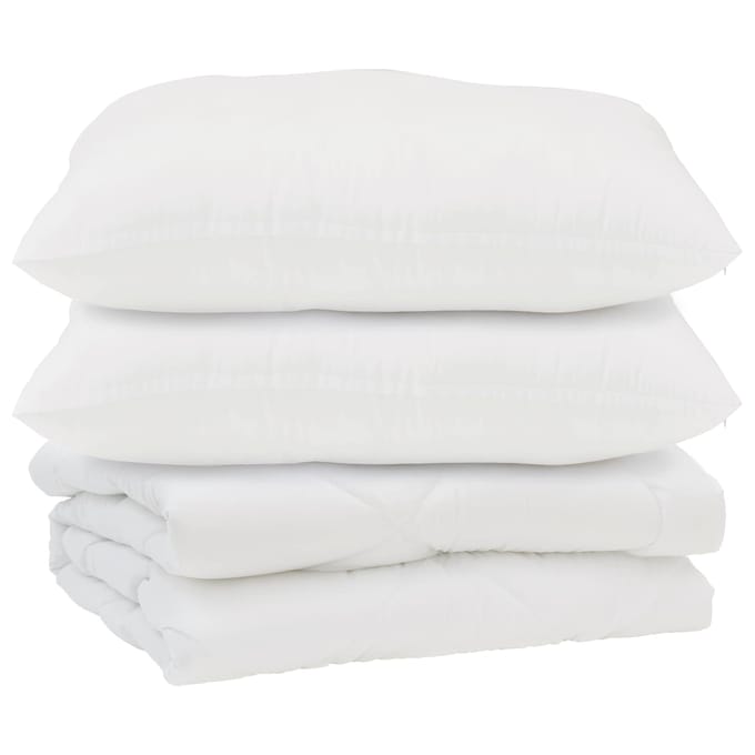vidaXL - Dekbed - met - kussen - 3 - st - Wit - Microvezel