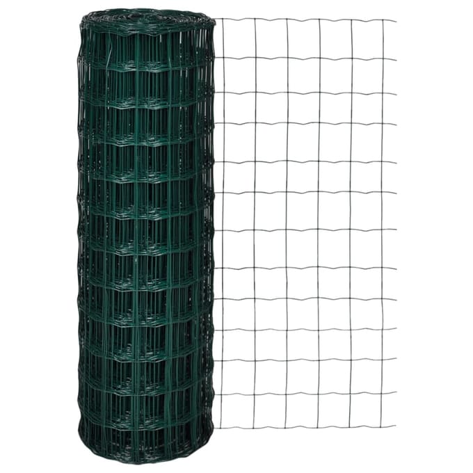 vidaXL - Hekpanelen - PVC-gelaagd - ijzer - Groen