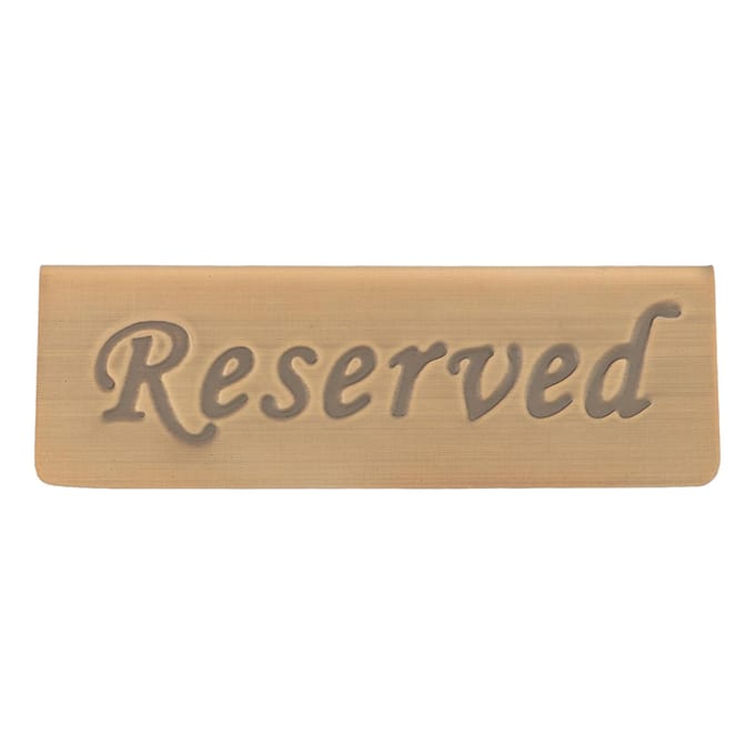 Reserveringsbord Antiek Brons Roestvrij Staal Engels Gereserveerde Plaats Bord Mededelingenbord gray