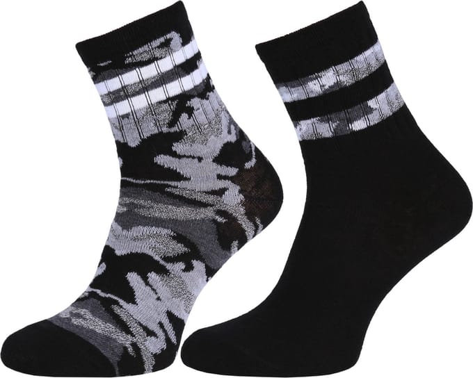 2x Zwart-camo jongens sokken / 37-42