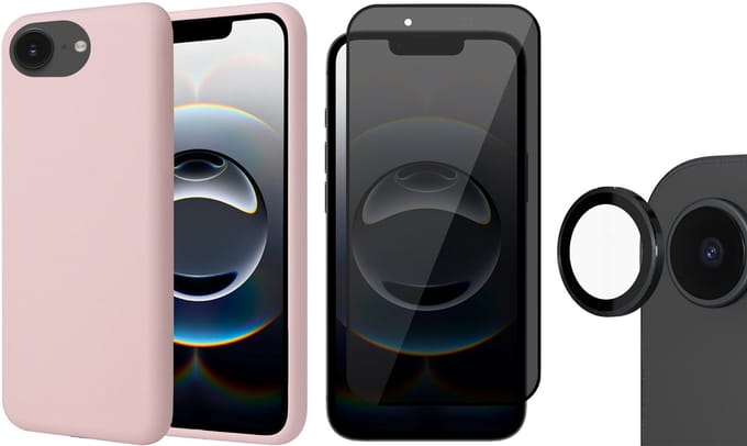 Hoesje geschikt voor iPhone 16e - Privacy Screenprotector Volledig Dekkend Glas & Camera Protector - Mat Back Case Roze