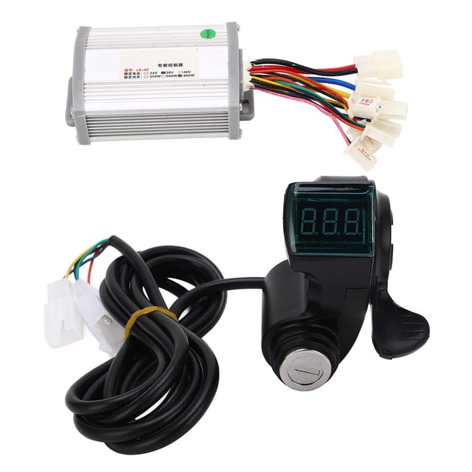 Fiets Motor Controller Kit 36V 800W Gashendel Display Gevoelige Bediening Borstelmotor Controller met black