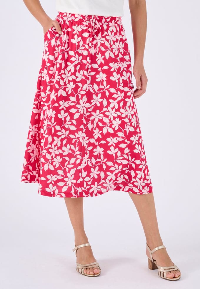 Damart - Rok crêpe stretch stof - Dames - Roze - XXL
