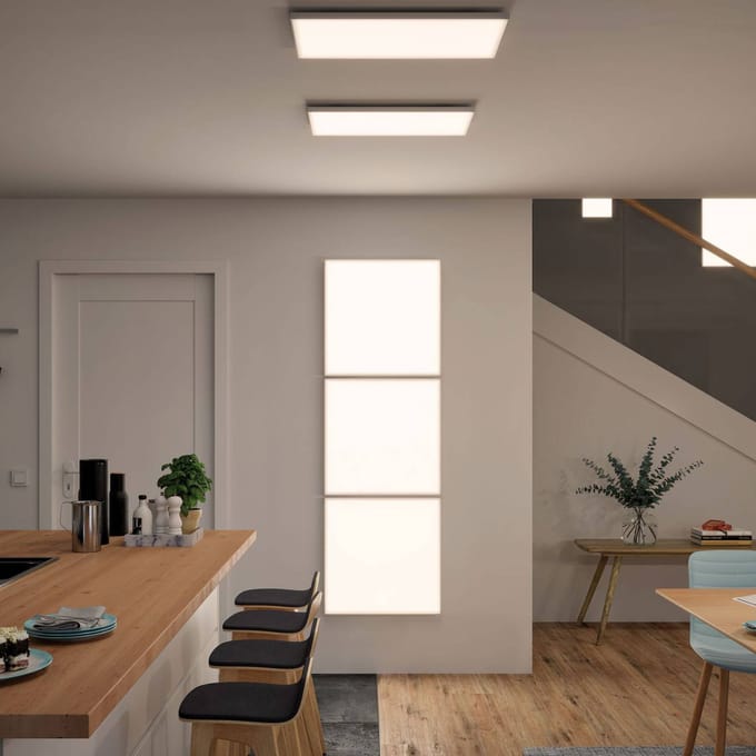 LED-paneel Velora hoekig 600x600 mm 34W 3500lm 3000K Wit
