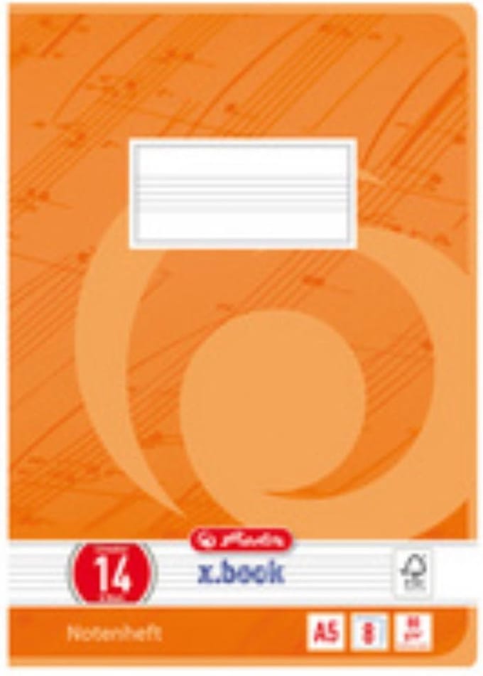 Herlitz schrijfboek A5-formaat, 14 lijntjes, 8 vellen