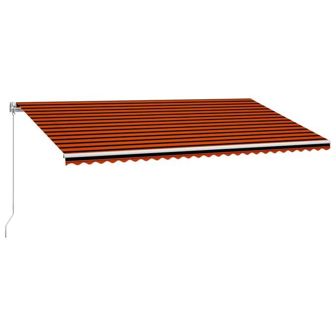 vidaXL - Uitschuifbare - luifel - Oranje - en - Bruin - 600 - × - 300 - cm