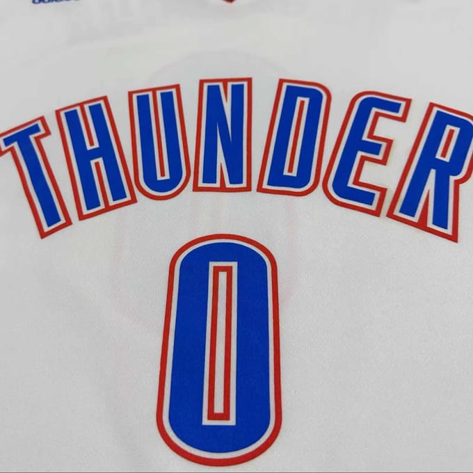 Adidas X NBA Samenwerking Oklahoma City Thunder Russell Westbrook 0 Print Mode Veelzijdig Ademend Basketbalshirt 7818A-3CS-AEB1071 M blue
