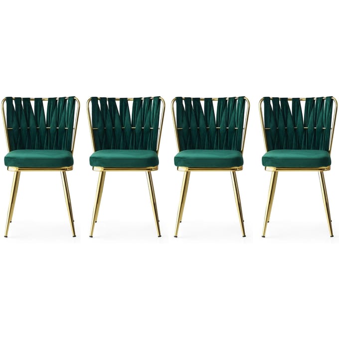 Set van 4 eetkamerstoelen Kusanali velvet | Atelier Del Sofa